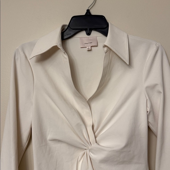 Cinq à Sept McKenna Cream Twist Front Blouse - Picture 7 of 9